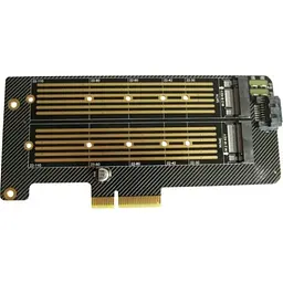 Контроллер Dynamode 2х M.2 NVMe M-Key/SATA B-key SSD to PCI-E 3.0 x4/x8/x16, full profile bracket (PCI-Ex4-2xM.2 M&B-key)