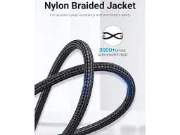 Кабель USB Type-C Vention TPE Nylon U-Shaped 180° PD 66W 5A 480Mbps nickel-plated 1.5 m Grey (COHHG) - мініатюра 4