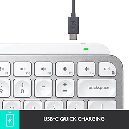 Клавіатура Logitech MX Keys мінімалістська та бездротова з підсвічуванням, компактна, Bluetooth, підсвічування Б\в - мініатюра 6