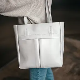 Шопер шкіряний білий жіночий Handycover S429 з 2 ручками - мініатюра 2