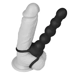 Насадка для подвійного проникнення - Anal Indulgence Collection Vibrating Rock Balled Double Prober - мініатюра 8