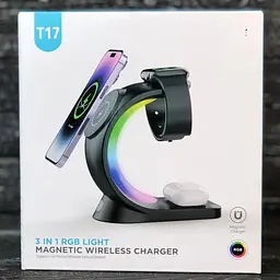Зарядна станція 3in1 Magsafe RGB LED wireless charger - мініатюра 3