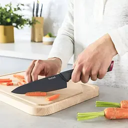 Tefal Набір ножів Fresh Kitchen, дерев'яна колода, 5шт, нержавіюча сталь, пластик, дерево, чорний - мініатюра 7