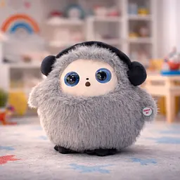 Іграшка зі штучним інтелектом Bobo / Інтерактивна плюшева іграшка BOBO з AI, голосом та LED очима / Розумна іграшка 22х25 см Сірий