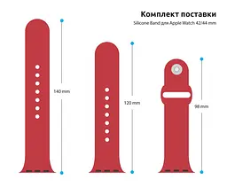 Силіконовий ремінець на смарт-годинник для Apple Watch 42,44,45,46,49 mm, Sport Band (3 Straps), red, зі зручною застібкою, для годинника епл вотч, спортивний, ArmorStandart (ARM49068) - мініатюра 3