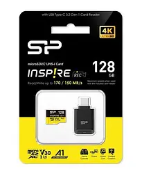Карта пам'яті Silicon Power Inspire MicroSDXC 128G U3 A1 V30 170R/150W SP128GBSTXLV3V1NSP - мініатюра 4