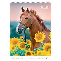 Календар настінний Axent А3 Horses 2026 рік (8804-26-3-A) - мініатюра 8