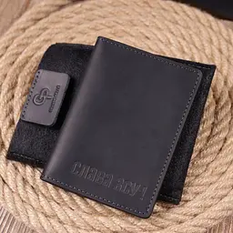 Обкладинка з вінтажної шкіри на військовий квиток Слава ЗСУ Grande Pelle 16750 чорна - мініатюра 9
