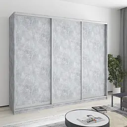 Шафа-купе тридверна MebelStar Комбо AL 3ДСП 250x60x210 см Бетон (MBS-3325)