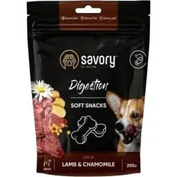 М'які ласощі Savory для покращення травлення собак, ягня та ромашка 200 г