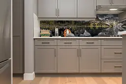 Кухонний фартух самоклеючий Ліс Відображення в річці для кухні наклейка зелений 60х200 см Happy Pocket Z180594 - мініатюра 5