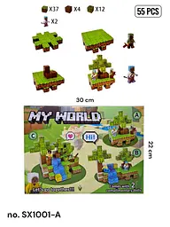 Конструктор магнітний Minecraft, SX1001A, блоки та фігурки, 55 деталей - мініатюра 2