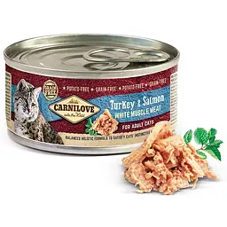 Вологий корм для котів Carnilove Turkey & Reindeer Cat Adult Індичка і лосось 100 г - мініатюра 2