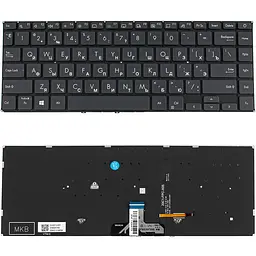 Клавіатура для ноутбука ASUS (X435 series) rus, black, без фрейму, підсвітка клавіш