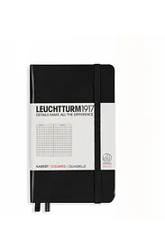 Блокнот Leuchtturm1917 Кишеньковий, чорний, клітинка (318898)