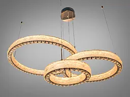 Сучасна підвісна LED-люстра Diasha 662/800+600+400GD золото, 3 кільця, 195W, 140 см, 20-35m2 - мініатюра 3