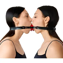 Подвійний кляп Art of Sex - Twins, натуральна шкіра - мініатюра 2