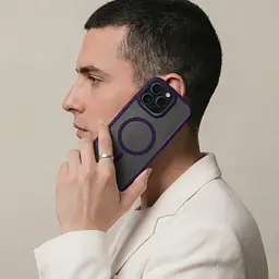 Чехол для Apple iPhone 14 Pro, Uniq MagCase, фиолетовый, противоударный, панель-накладка с MagSafe, ударопрочный TPU+PC, с магнитом MagSafe, поддержка полноценной беспроводной зарядки, ArmorStandart (ARM75315) - мініатюра 5