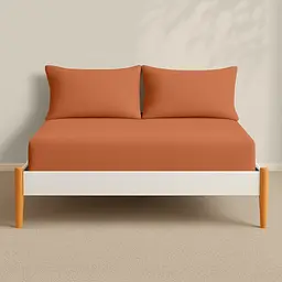 Простирадло Cosas на резинці фланель 100х200 amber, теракотовий (Flannel_29Amber_100x200x20) - мініатюра 4
