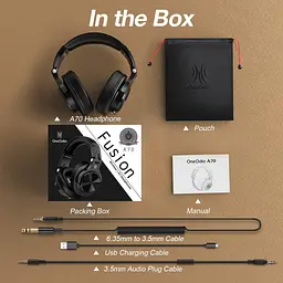 Гарнітура OneOdio Fusion A70, Bluetooth+3,5мм/6,35мм, Black - мініатюра 4