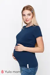 Базова футболка для вагітних та годуючих мам Margo XL Юла Мама Синій - мініатюра 2