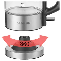 Електрочайник Sencor 0.5 л Strix пластик в комплекті 2 склянки + 2 ложки скло нержавіюча сталь kuh0015372 - мініатюра 10