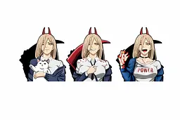 Голографічна наклейка Людина бензопила Павер Chainsaw Man Power 110 х 130