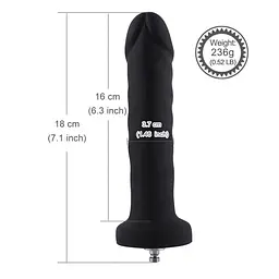 Фалоімітатор Hismith 7.1″ Anal Dildo Black KlicLok силіконовий для секс-машин - мініатюра 6