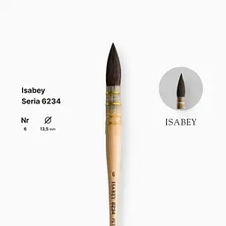 Пензель білка кругла Isabey, №6, французька в`язка, коротка ручка - мініатюра 2