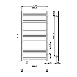 Рушникосушка водяна Onlyheat Ember 500/1000/15, Хром - мініатюра 3
