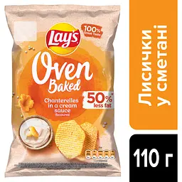 Чипси Lays Oven Baked зі смаком лисичок у сметані 110 г (944158) - мініатюра 3