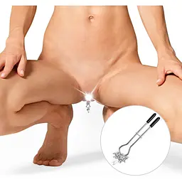 Затискач для клітора Art of Sex - Pearl Drop, Срібло - мініатюра 3