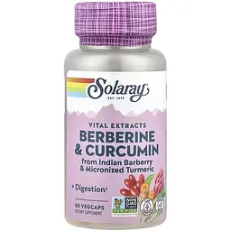Берберин + куркумін Solaray Berberine & Curcumin 600 мг 60 веганських капсул