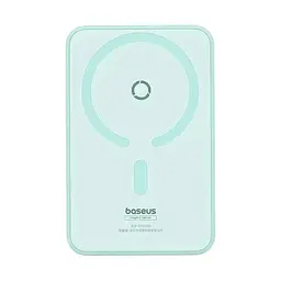 Магнітний павербанк Baseus Magnetic 5000 mAh 20 W з бездротовою зарядкою MagSafe та індикатором заряду блакитний - мініатюра 2
