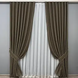 Комплект штор VR-Textil шеніл 2 шт 150x270 см кавовий (1591ш) - мініатюра 2