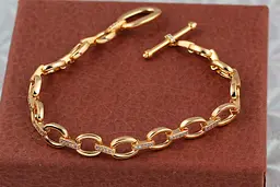 Браслет Xuping Jewelry овальнї колечка 17 см 8 мм золотистий