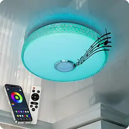 Люстра світлодіодна 517 Dlight RGB з пультом і колонкою 80Вт Білий (02163) - мініатюра 1