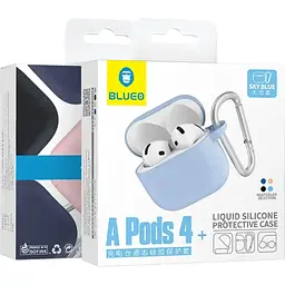 Чохол Blueo Liquid Silicone Case+Carbine для AirPods 4 Sky Blue (B44-A4LBL) [120747] - мініатюра 2