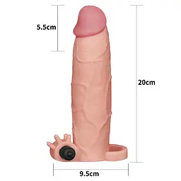 Насадка на пеніс Lovetoy Pleasure X-Tender Flesh Add 3" 20 см тілесний - мініатюра 5