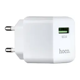Мережевий зарядний пристрій Hoco C98A Proton single port QC3.0 charger ( EU ) Білий