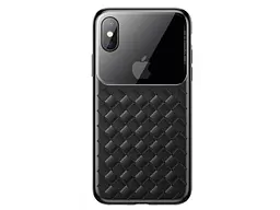 Чохол BASEUS для iPhone XS Glass & Weaving Black WIAPIPH58-BL01