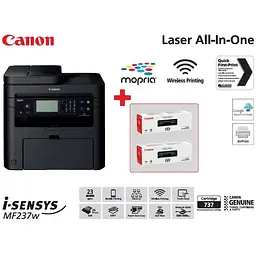 Багатофункційний пристрій А4 ч/б Canon i-SENSYS MF237w з Wi-Fi (1418C170AA) + 2 картриджа Canon 737 - мініатюра 2