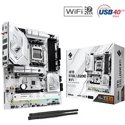 Материнська плата ASRock X870 STEEL LEGEND WIFI (AM5/X870, 4*DDR5, 2xPCIex16, HDMI/USB4, 4xSATA, 3xM.2, 2.5GLan, ATX) (X870 STEEL LEGEND WIFI) - мініатюра 2