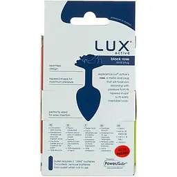 Металева анальна пробка Lux Active з трояндою - Rose Anal Plug - Black - мініатюра 6