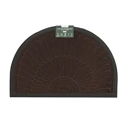 Килимок придверний Eco Fabric Промені півколо з кромкою коричневий 40 х 60 см (4060-024)