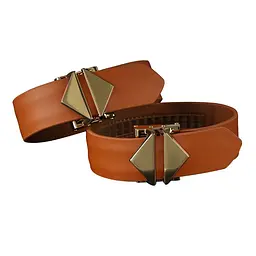 Набір для бондажу LOCKINK 8-Bondage-Straps Restraint Set, коричневий, 8 ременів з натуральної шкіри - мініатюра 8