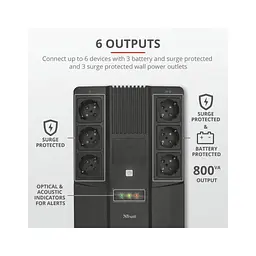 Пристрій безперебійного живлення Trust Maxxon 800VA UPS (23326_TRUST) - мініатюра 8