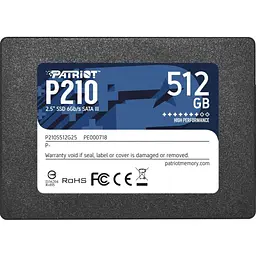SSD накопичувач Patriot P210 512GB (P210S512G25) [153435]