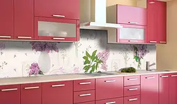 Кухонний фартух Бузок Букети вінілова наклейка для кухні ПВХ Квіти Фіолетовий 60х200 см Happy Pocket Z181350 - мініатюра 2