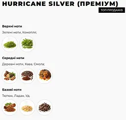 Ароматизатор автомобільний Hurricane Black Silver Premium (У комплекті Спрей) - мініатюра 2